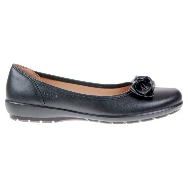 Hotter Jewel Black Leather - Ballerina 