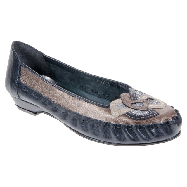 Zaccho 4569 Navy / Pewter 4569 - Ballerina Shoes - Humphries Shoes