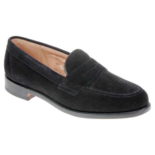 loake eton black suede