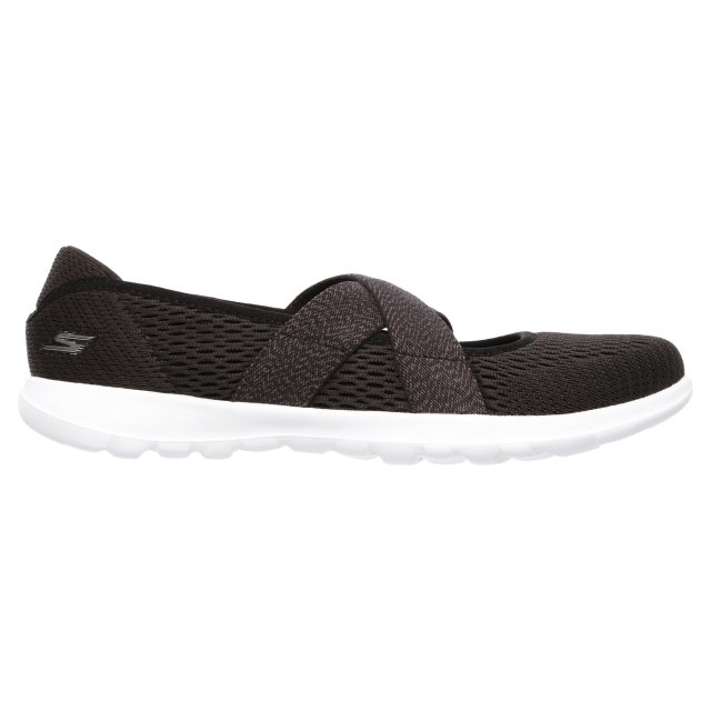Skechers Go Walk Lite - Black White 15407 BKW - Womens Trainers - Humphries Shoes