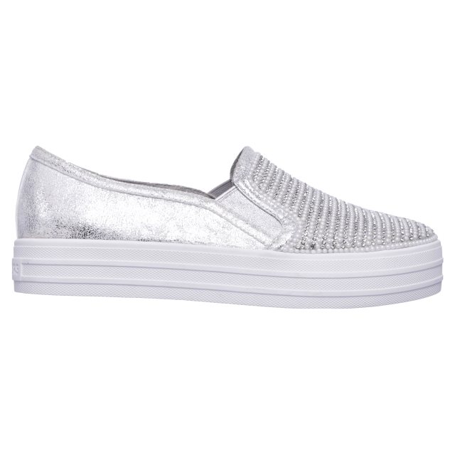 skechers double up shiny dancer silver