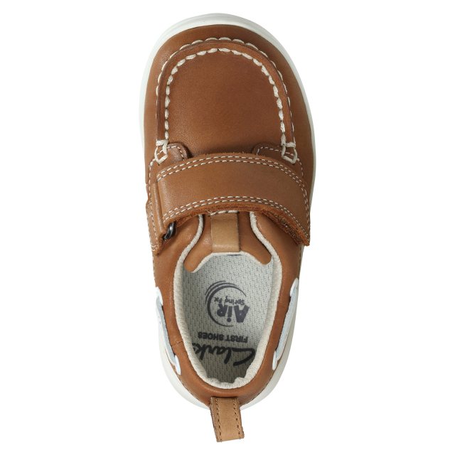 Clarks Crest Snap Tan Leather 26131687 Boys Shoes Humphries Shoes