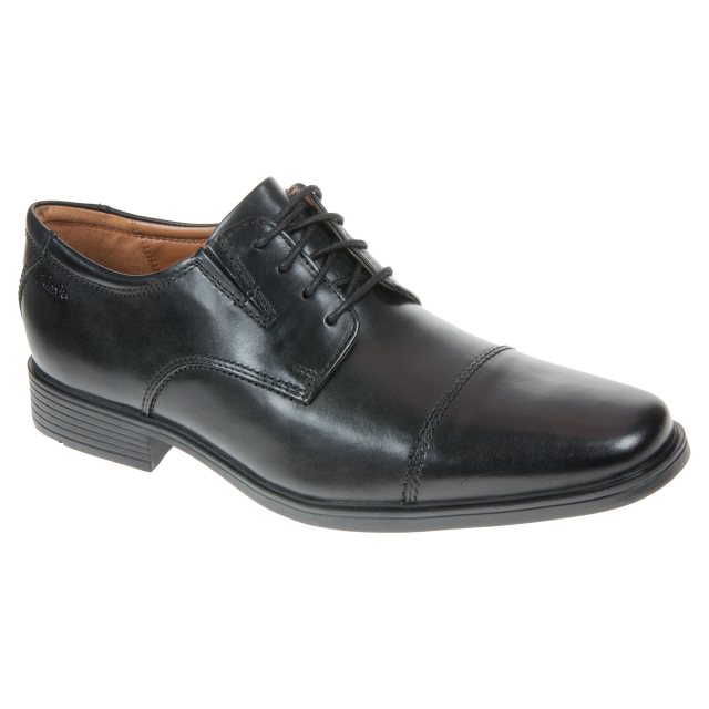 Souvenir staining fluctuate Clarks Tilden Cap Black Leather 26110309 - Formal Shoes - Humphries Shoes