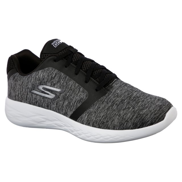 Skechers GO run 600 Divert Black White 55071 BKW Trainers Humphries Shoes