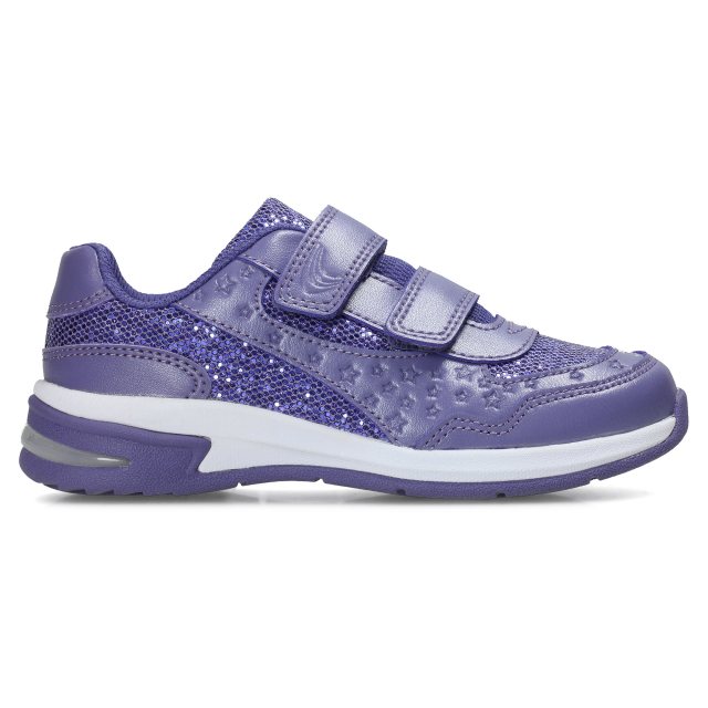 Clarks Piper Play Infant Purple Leather 26131007 Girls Trainers Humphries Shoes