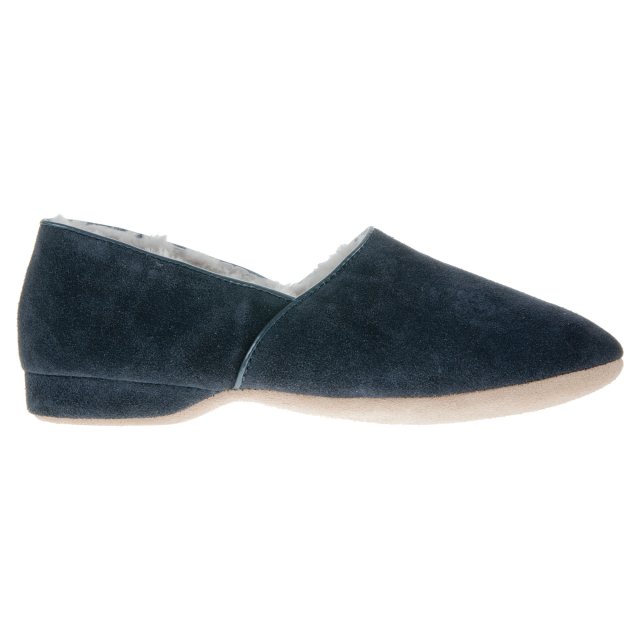 Draper of Glastonbury Anton Navy Suede 22618 Full Slippers