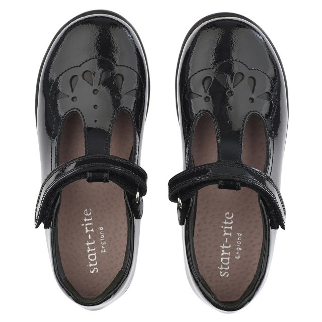 Start-Rite Poppy Black Patent 2747_3 Girls School Shoes