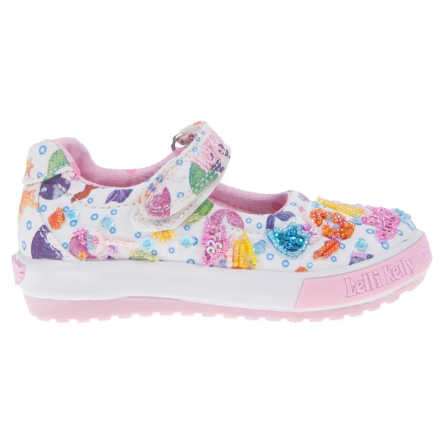 Lelli Kelly Mermaid Baby Dolly White Multi LK5008 Girls Canvas Styles Humphries Shoes