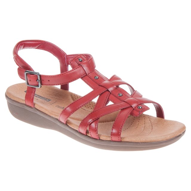 Clarks Manilla Bonita Red Leather 26134541 Full Sandals Humphries Shoes