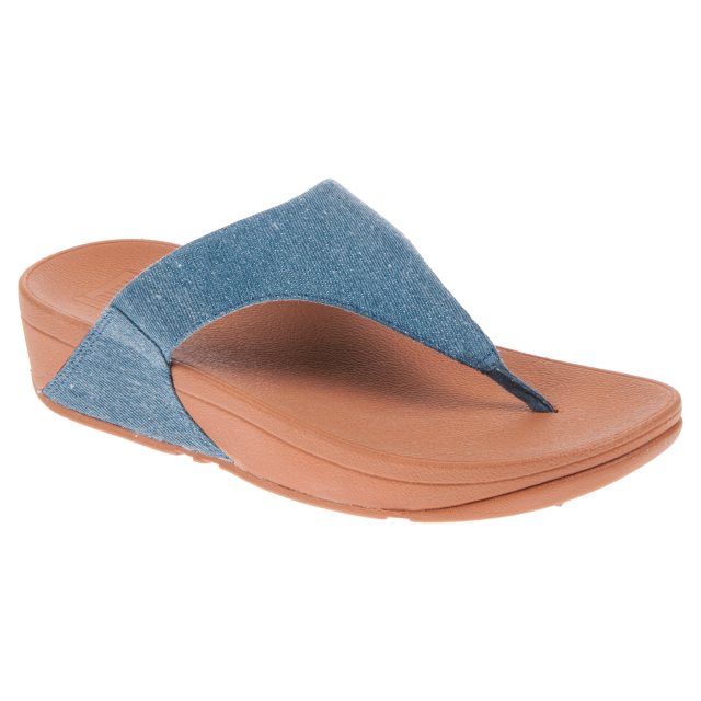 FitFlop Lulu Denim Blue Shimmer K62 533 Toe Post Sandals Humphries Shoes