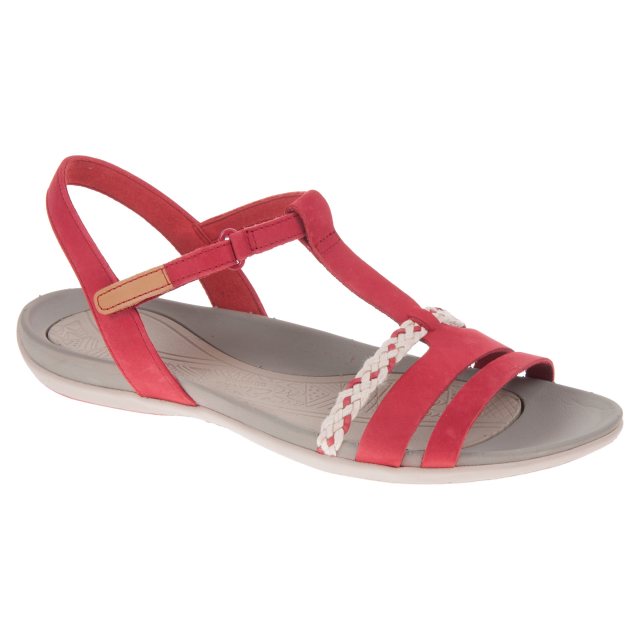 Clarks Tealite Grace Red Nubuck 26123892 Full Sandals - Humphries