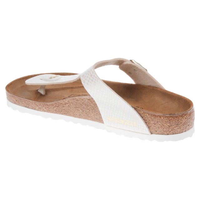 Birkenstock Gizeh Shiny Snake Cream 0847431 Toe Post Sandals