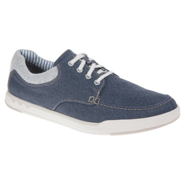 Clarks Step Isle Lace Navy Canvas 26132764 - Casual Shoes - Humphries Shoes
