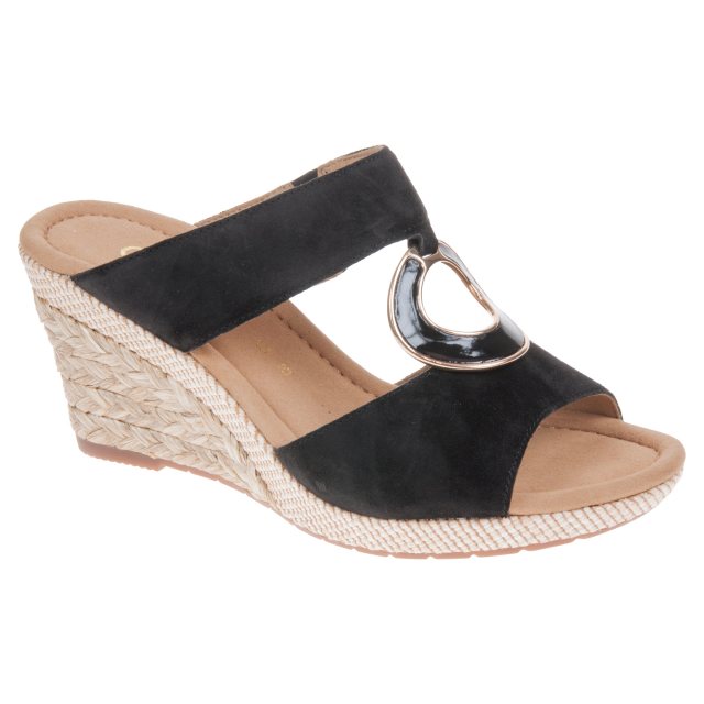 gabor black wedge sandals