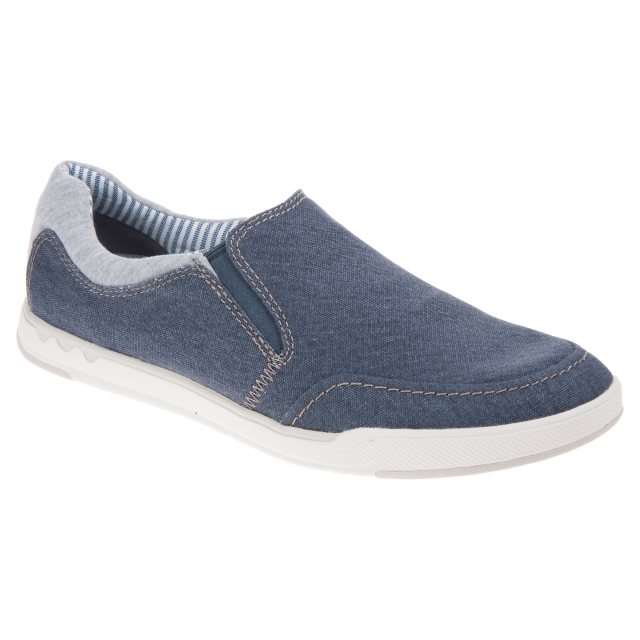 Clarks Step Isle Slip Navy Canvas 26132626 - Casual Shoes - Humphries Shoes