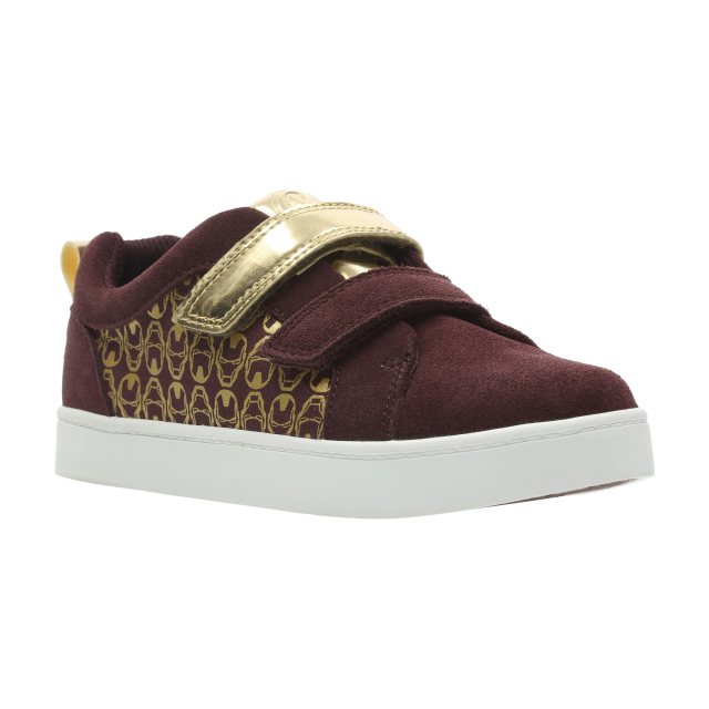 Clarks City Hero Lo Red Suede 26137654 Boys Shoes Humphries Shoes