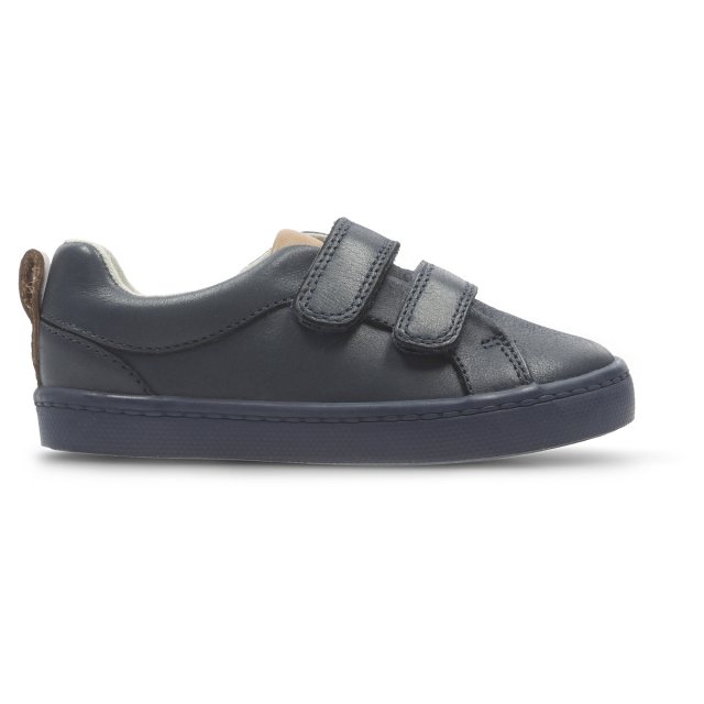 Clarks City Oasis Navy Combi Leather 26135912 Boys Shoes
