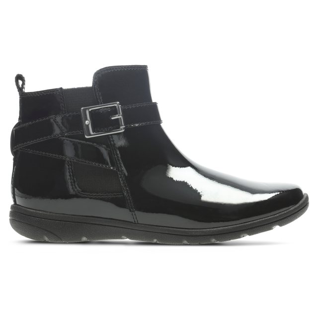 Clarks Venture Move Black Patent 26138462 Girls Boots Humphries Shoes