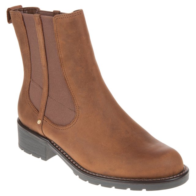 Clarks Orinoco Club Brown Snuff Ankle Boots - Humphries