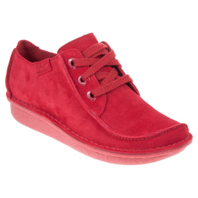 Clarks Funny Dream Red Suede 26135727 - Everyday Shoes - Humphries Shoes