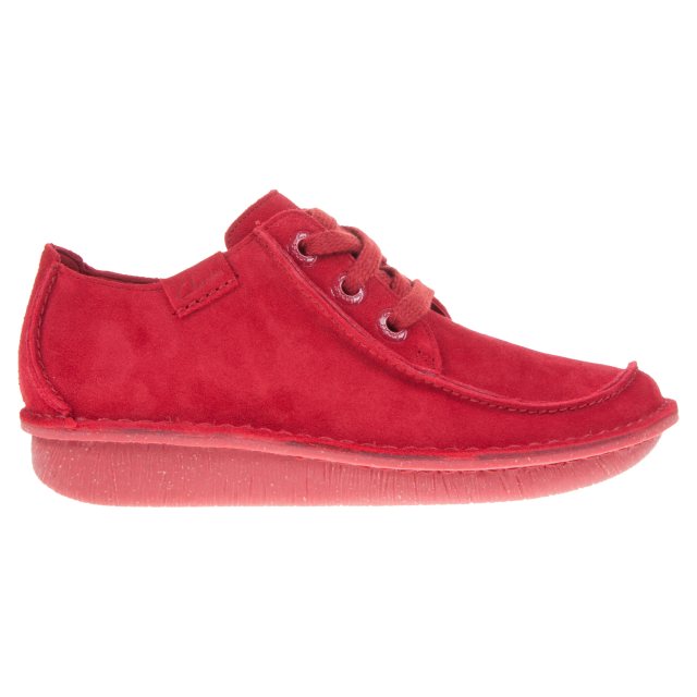 Clarks Funny Dream Red Suede 26135727 - Everyday Shoes - Humphries Shoes