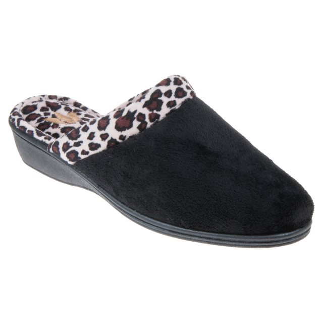 Par Settle Bage Lotus Airelle Black 3508 - Mule Slippers - Humphries Shoes