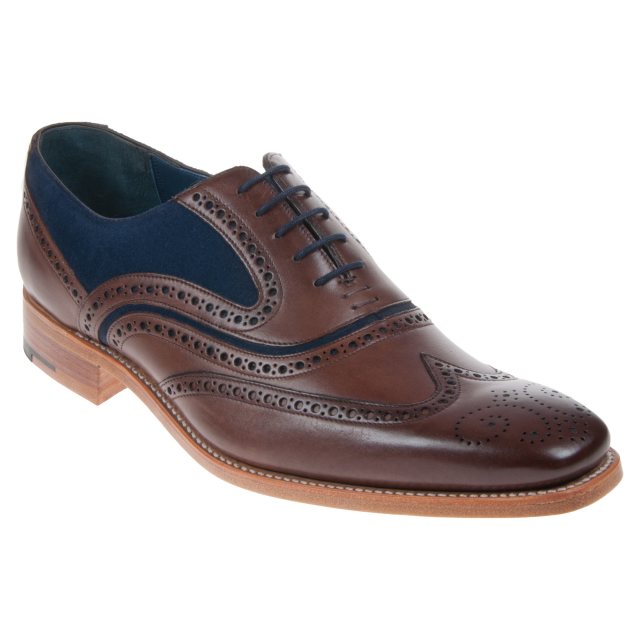 Barker McClean Ebony Hand Painted Navy Suede 3829FW32 Formal Shoes Humphries Shoes