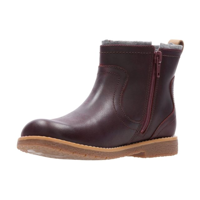 BNIB Clarks Girls Comet Frost Burgundy Leather Air Spring Boots
