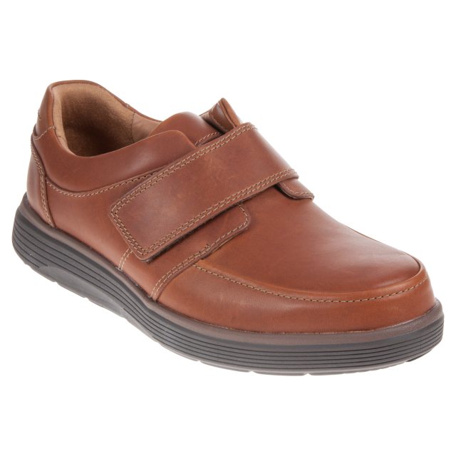 Clarks Un Abode Strap Dark Tan Leather 26136987 - Casual Shoes ...