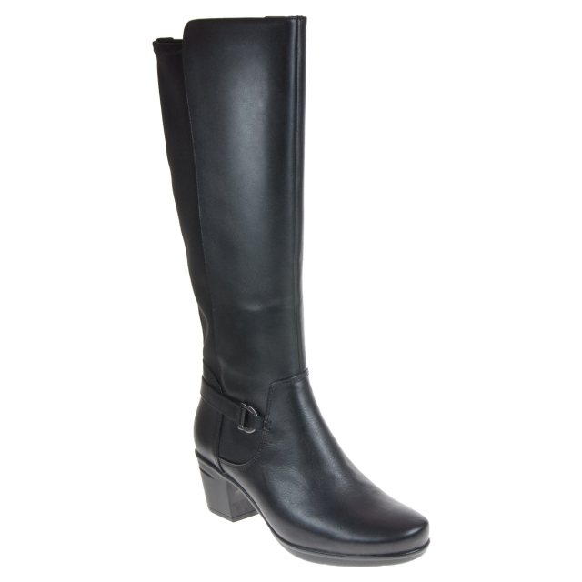 Clarks Emslie March Black Leather 26136682 - Knee High Boots ...