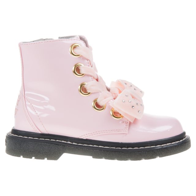 girls pink patent boots