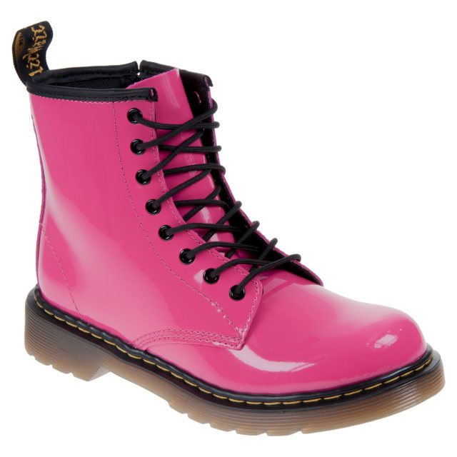 Dr. Martens 1460 Junior Delaney Hot Pink Patent Lamper 15382670 Girls Boots Humphries Shoes