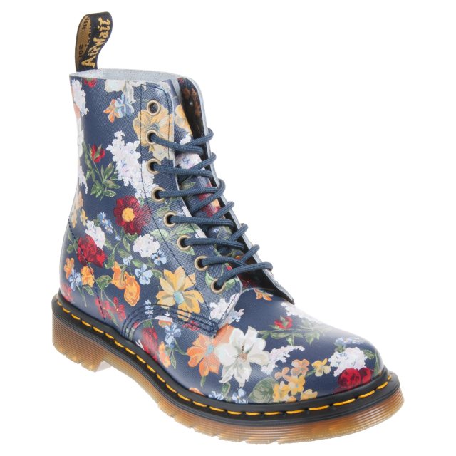 dm's navy darcy floral backhand straw grain