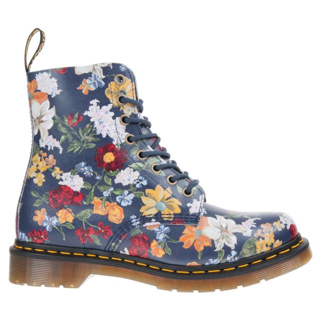 dm's navy darcy floral backhand straw grain