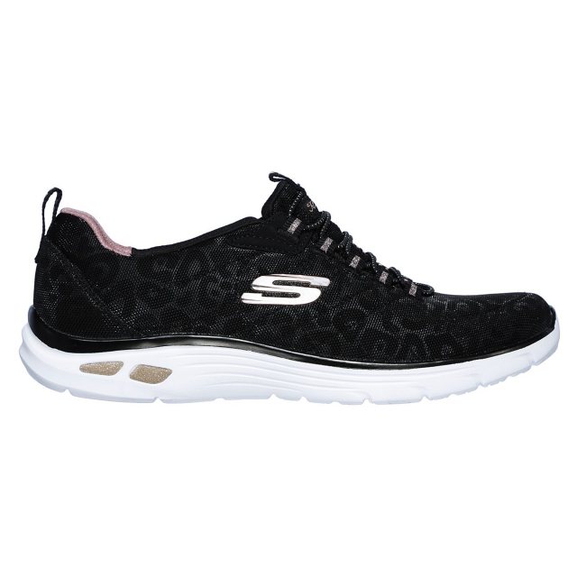 Skechers Relaxed Fit Empire D Lux Spotted Black Rose Gold 12825 BKRG Womens Trainers Humphries Shoes