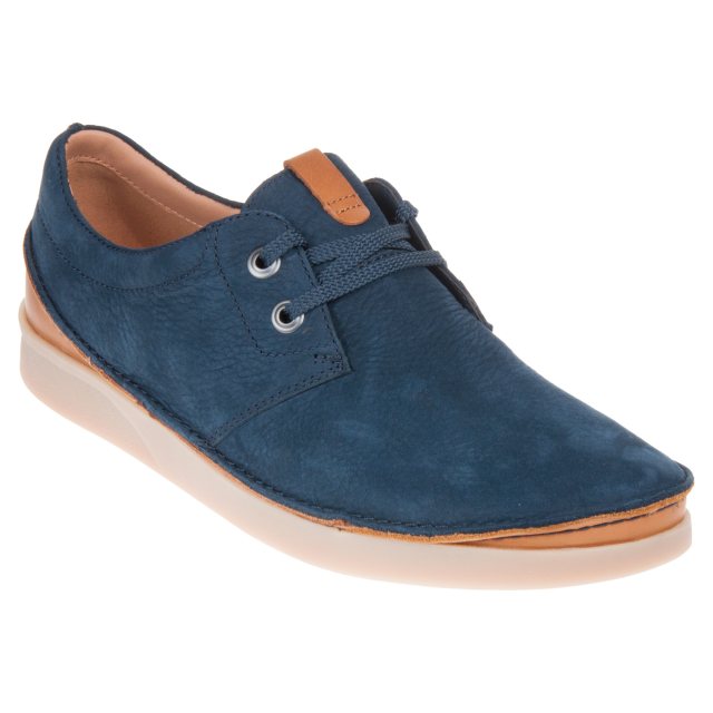 Clarks Oakland Lace Navy Nubuck 26139041 - Casual Shoes - Humphries Shoes