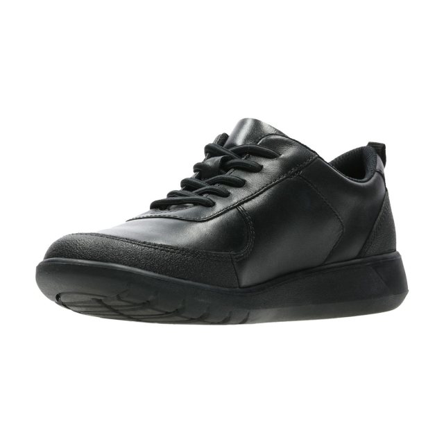 Clarks Scape Street Youth Black Leather 