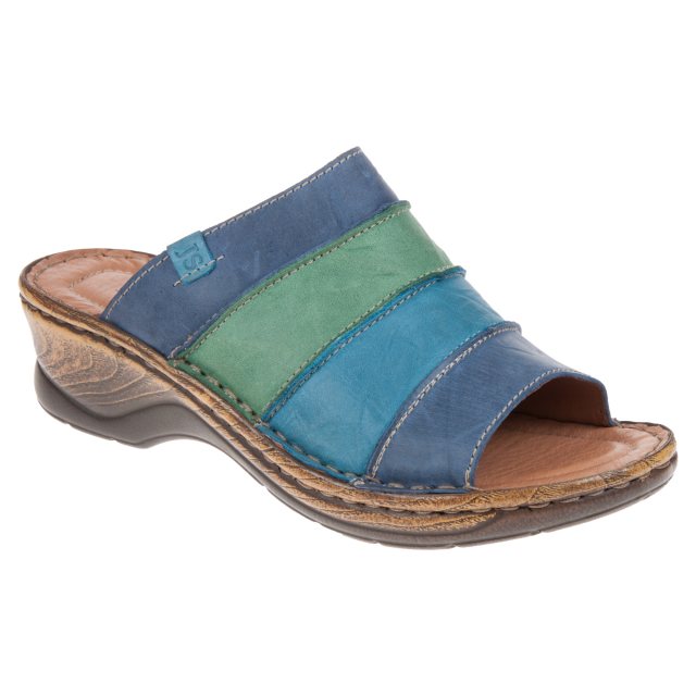 Josef Seibel Catalonia 64 Blue Multi 56530 95 507 - Mule Sandals ...