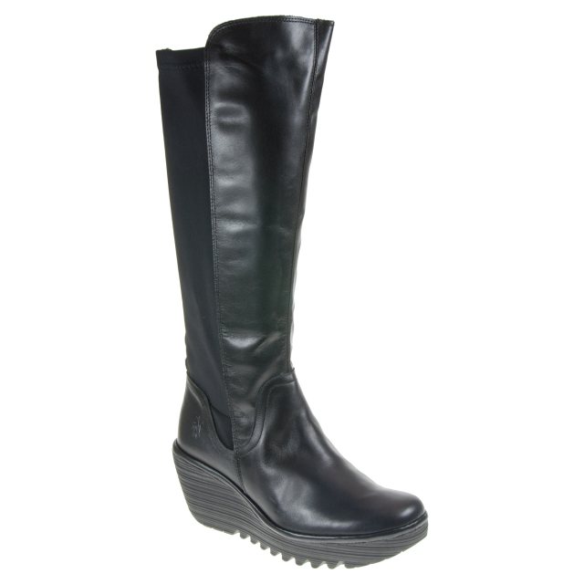 Fly London Yeve Black P500779 000 Knee High Boots Humphries Shoes