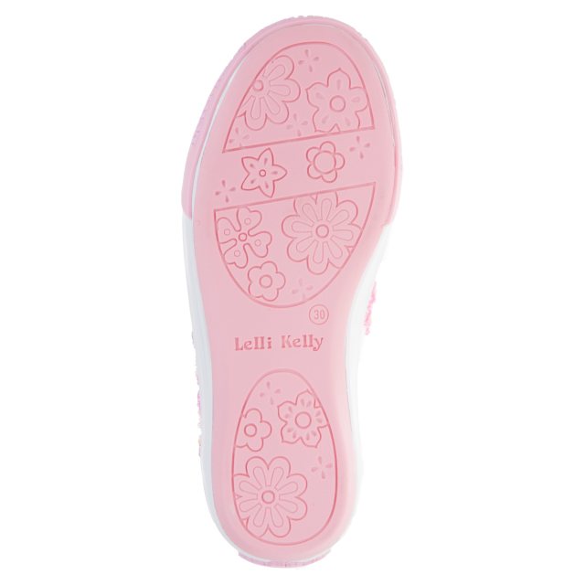 Lelli Kelly Glitter Daisy White Glitter LK9080 Girls Canvas Styles Humphries Shoes