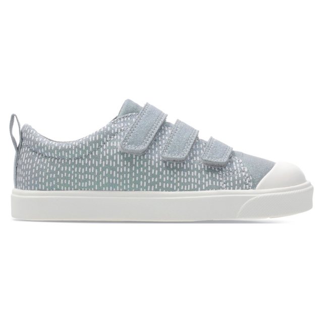 Clarks City Flare Lo Kid Silver Metallic 26143147 Girls Canvas Styles Humphries Shoes