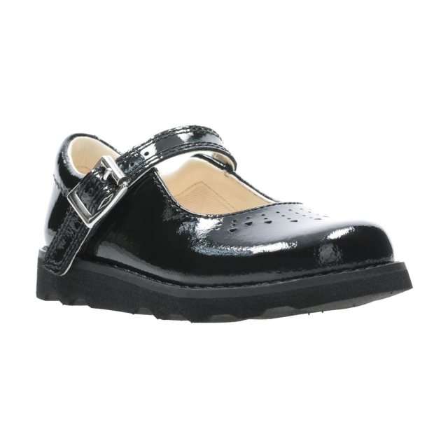 Clarks Crown Jump Toddler Black Patent 