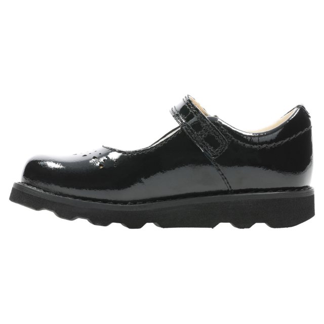 Clarks Crown Jump Toddler Black Patent 26141130 Girls Shoes