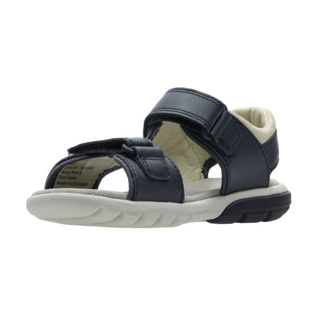 Clarks Rocco Wave Kid Leather Sandals in Standard Fit Size 2 Blue 