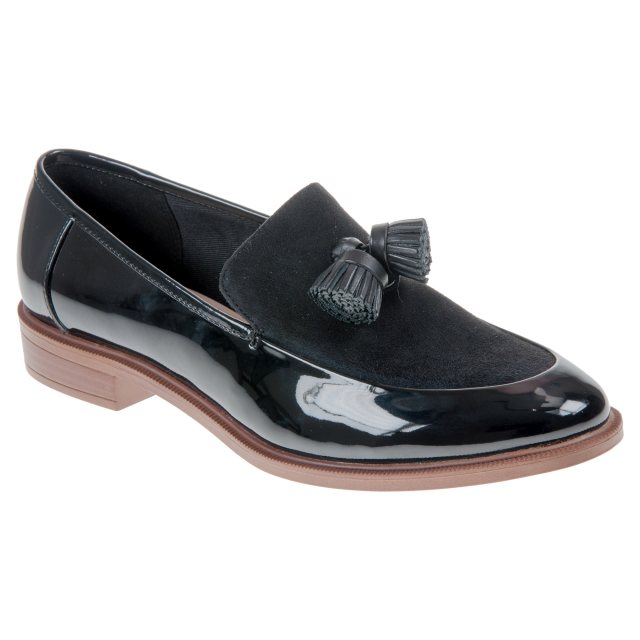 Clarks Taylor Spring Black Patent Combi 26109179 - Everyday Shoes ...