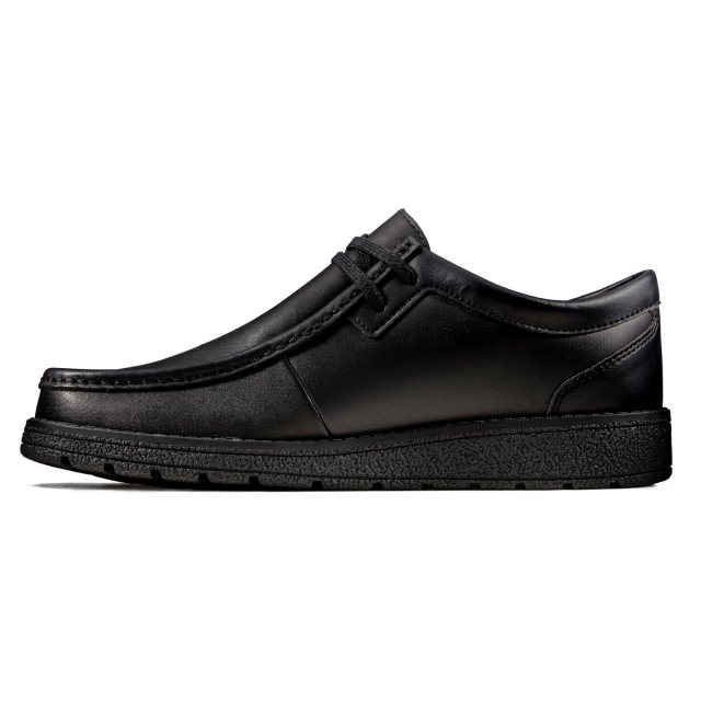 Clarks Mendip Craft Youth Black Leather 26142887 - Boys School Shoes ...