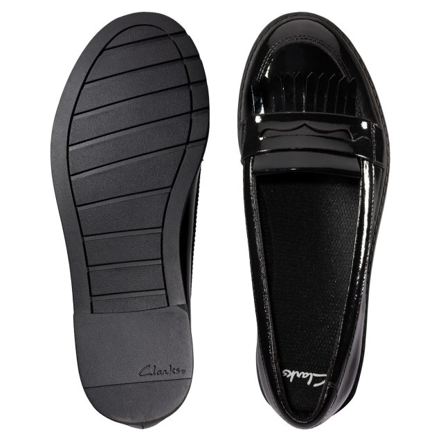 Clarks Scala Bright Kid Black Patent 26142827 Girls School Shoes