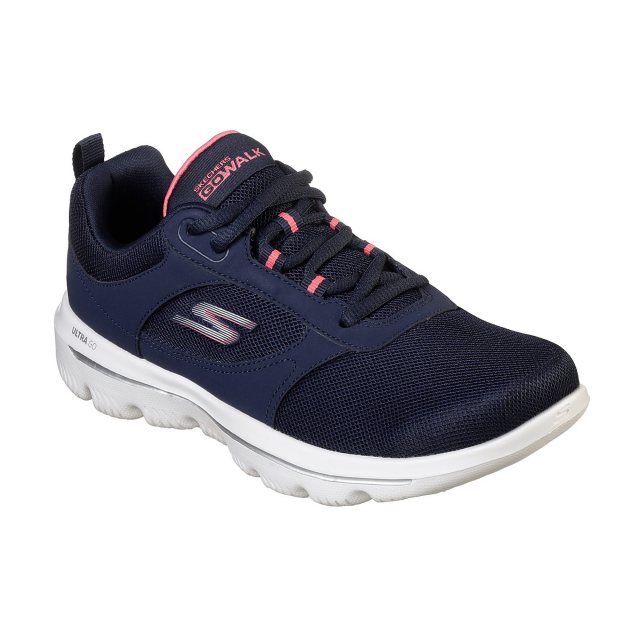Skechers GOwalk Evolution Ultra - Enhance Navy / Coral 15734 NVCL - Womens  Trainers - Humphries Shoes