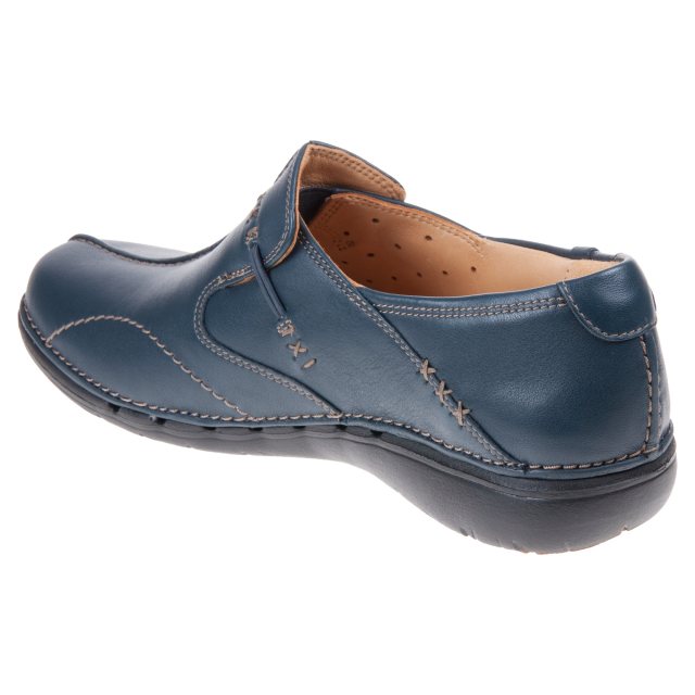 Clarks Un Loop Navy Leather 26113386 - Everyday Shoes - Humphries Shoes