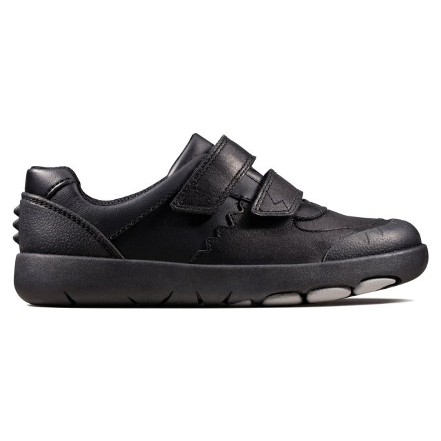 clarks kids black shoes